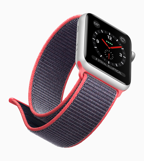 Apple Watch Series 3は携帯電話通信機能を内蔵し、様々な新機能を搭載 Apple Watch Series 3は携帯電話通信機能を内蔵し、様々な新機能を搭載