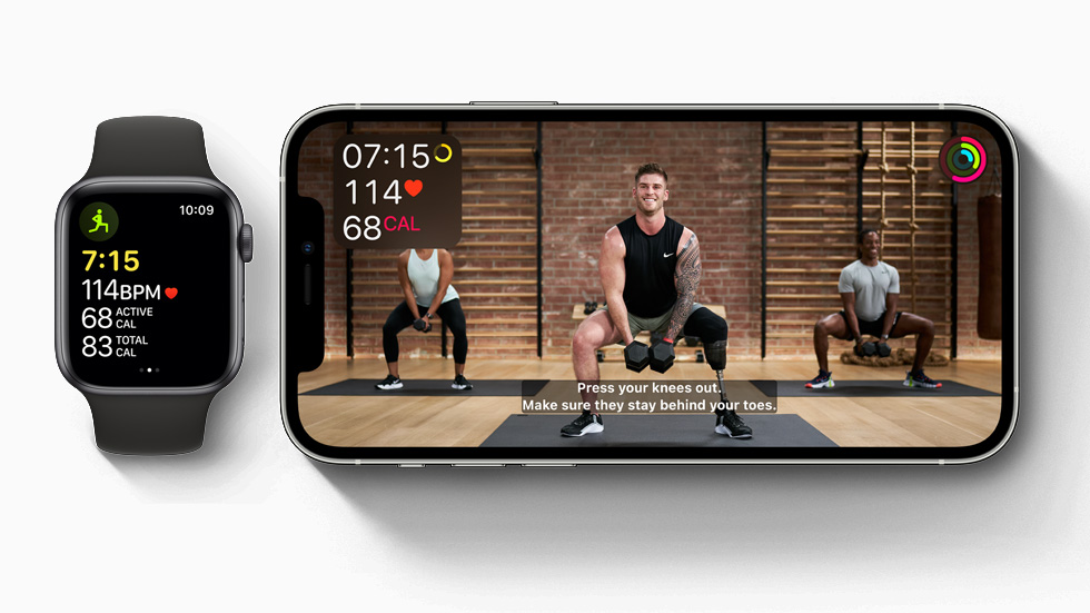 Fitness+ exibido no iPhone 12 Pro.