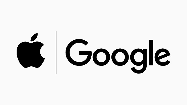 Apple and Google company logos.