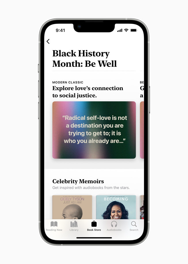 La sezione dedicata al Black History Month nell’app Libri di Apple su iPhone 13 Pro.