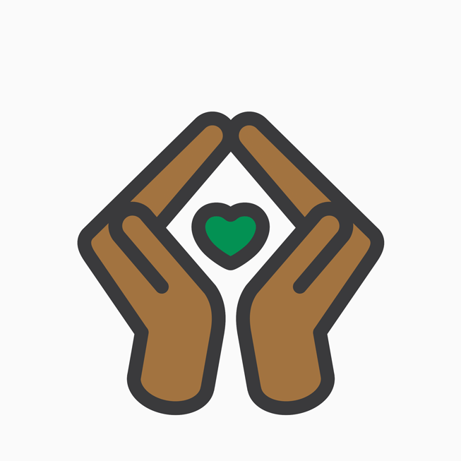 El sticker de corazón del desafío Unity del Apple Watch.