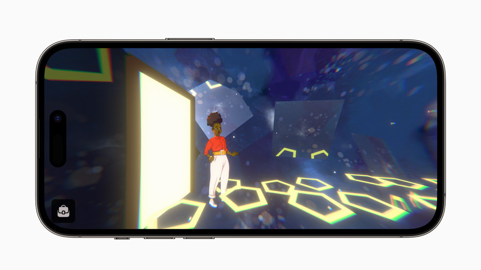 Se muestra el juego Dot’s Home en un iPhone.