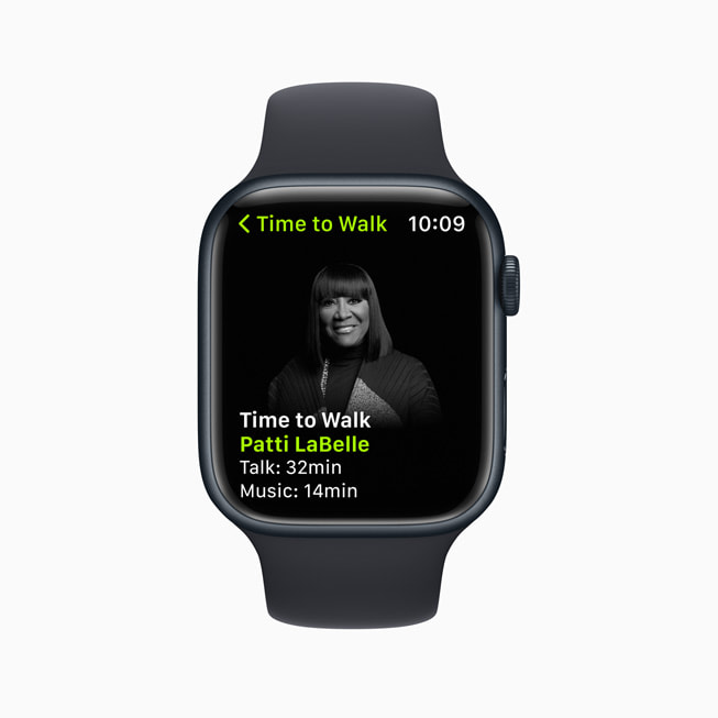 Time to Walk vises på Apple Watch.