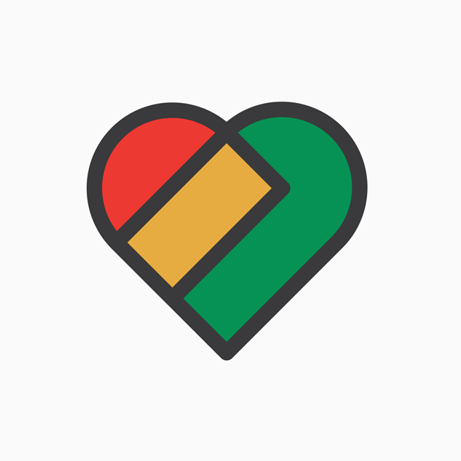 Unity-symbolet med et hjerte vises. 