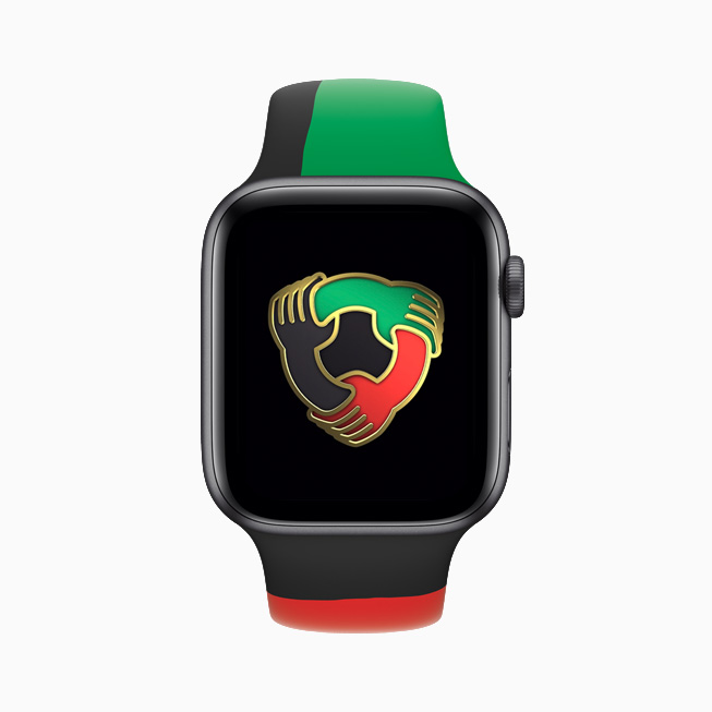 A badge from the Unity Activity Challenge is displayed on Apple Watch Series 6.