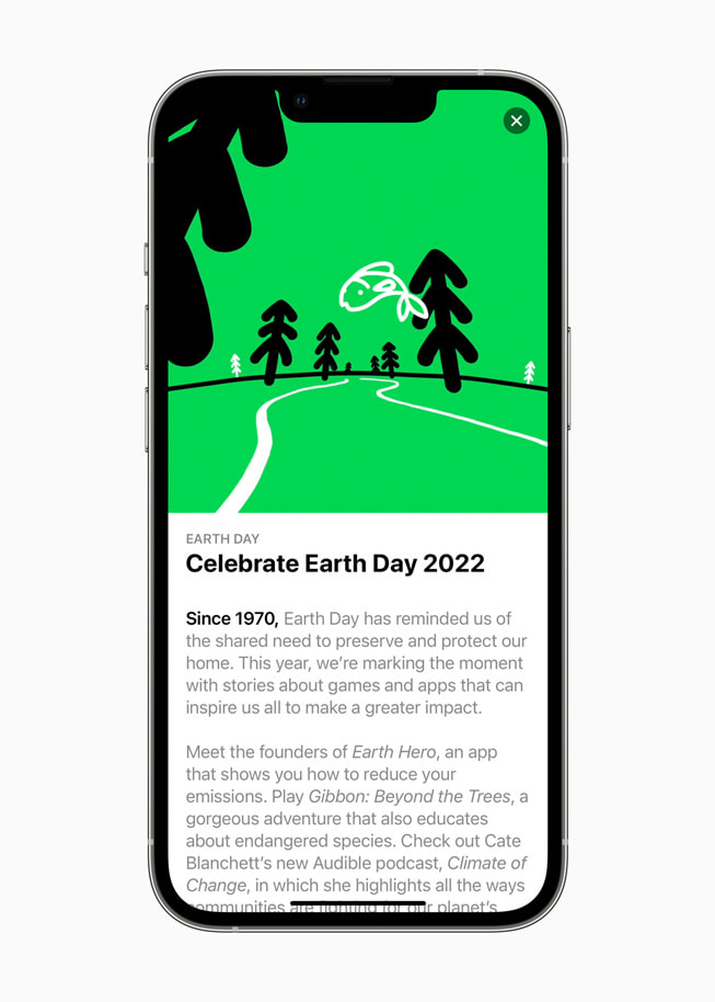 The Celebration Earth Day 2022 collection is shown on the App Store.