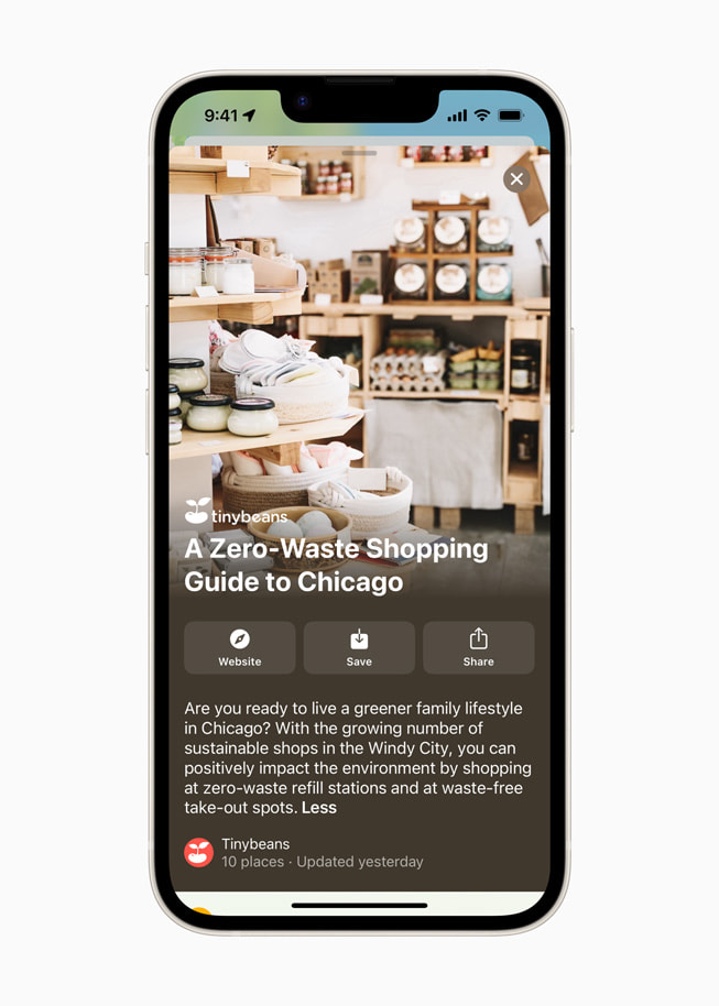 «A Zero-Waste Guide to Chicago», una nueva guía elaborada por Tinybeans, en Mapas de Apple.