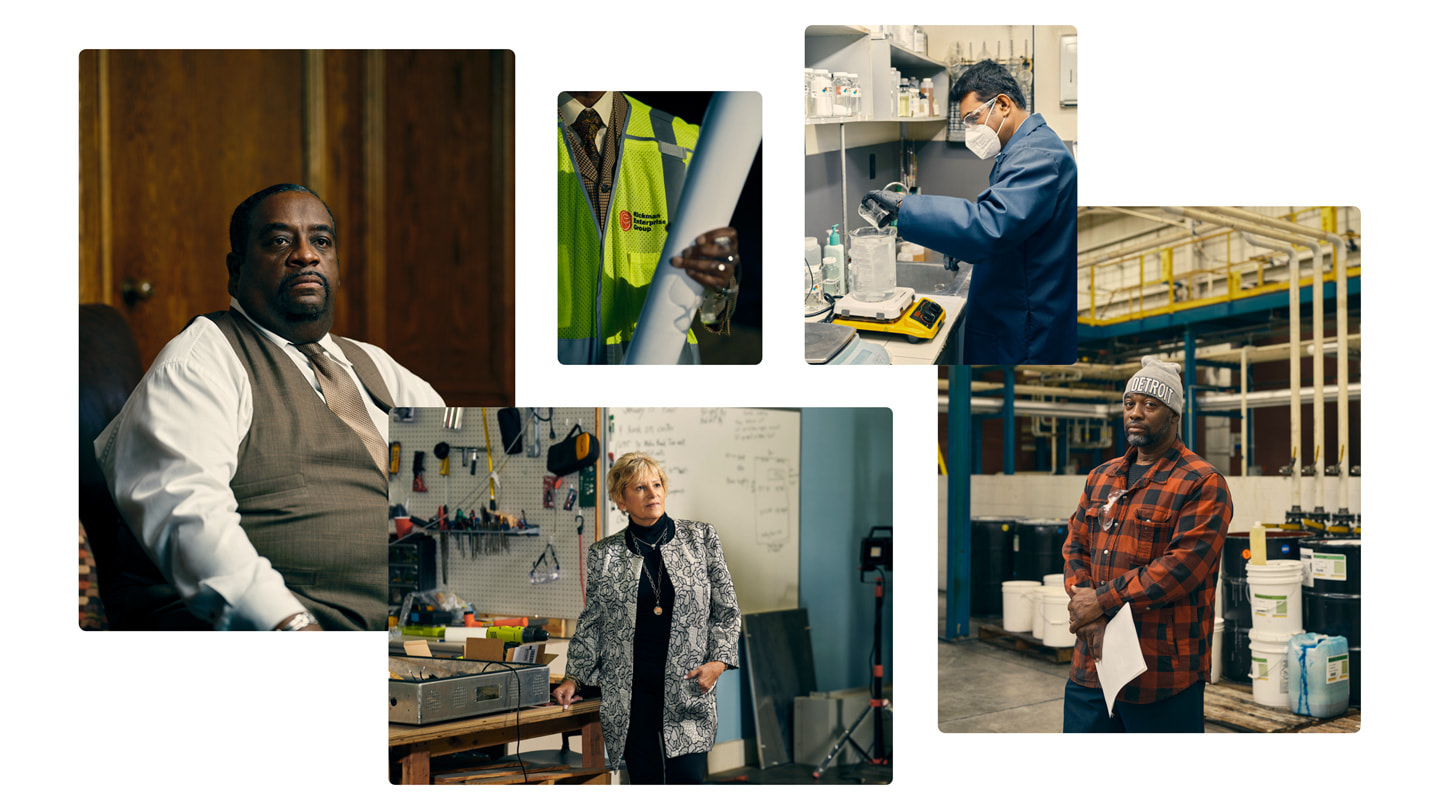 Collage of leaders and workers from Apple’s Impact Accelerator program.