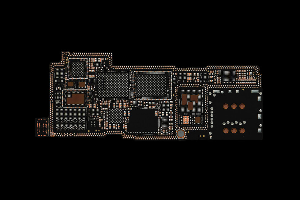 Afbeelding van de moederborden van Apple devices.