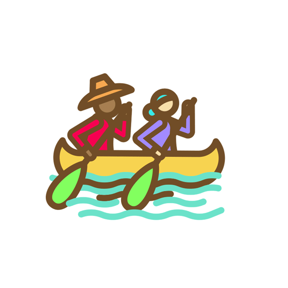 Animated canoe sticker for Apple Watch.