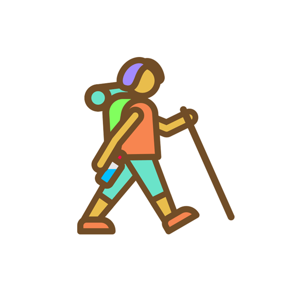 Animated hiker sticker for Apple Watch.