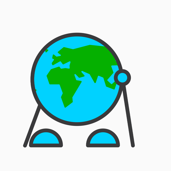 Dünya Günü yürüyüşçü çıkartmasının animasyonlu GIF resmi.