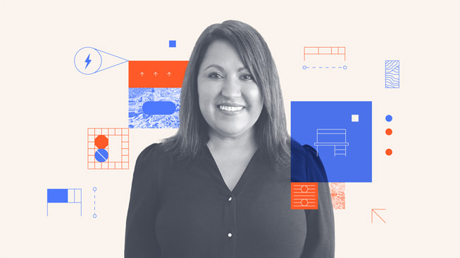 An illustrated portrait of Maria Castellon, founder and CEO of Bench-Tek Solutions.