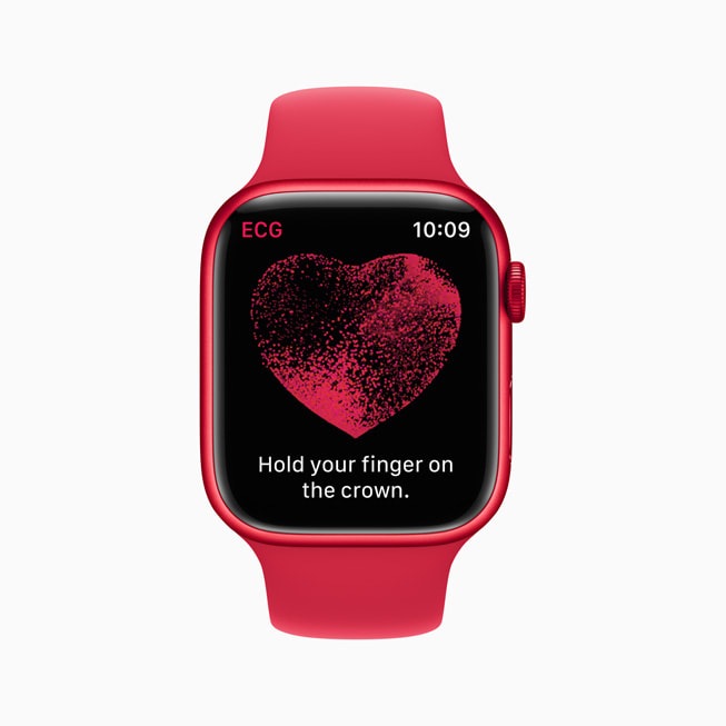 Apple Watch Series 8’deki EKG uygulaması gösteriliyor.