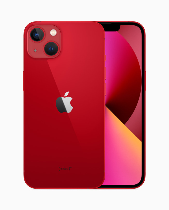 De nieuwe iPhone 13 (PRODUCT)RED is in de eindejaarsperiode verkrijgbaar.