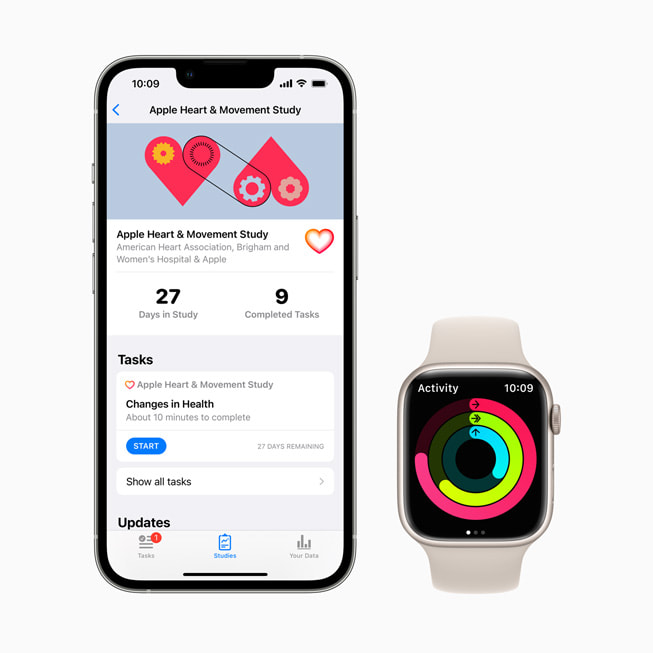 The Apple Heart and Movement Study is shown in the Research app from the App Store.