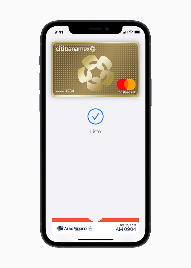 Tarjeta Citibanamex en Apple Pay en iPhone.