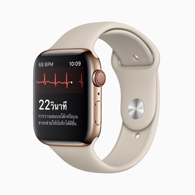 อินเทอร์เฟซของแอพ ECG บน Apple Watch Series 6