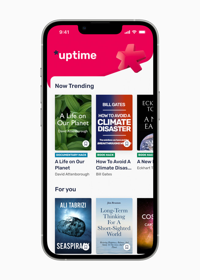 A Now Trending page on the Uptime app.
