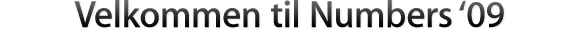 Velkommen til Numbers '09