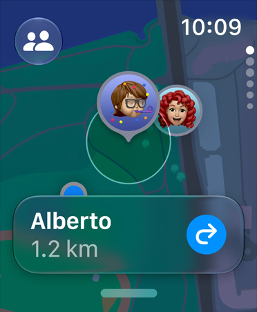 Screen showing the Find My app to get the location of a person.