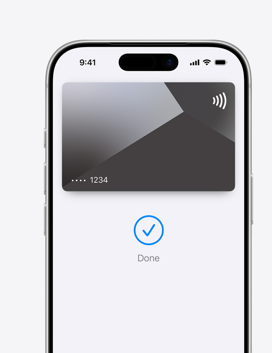 Partical iPhone screen display, showing Mastercard being used in Apple Pay