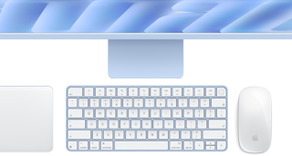 Klawiatura Magic Keyboard z Touch ID, kolor niebieski, i mysz Magic Mouse
