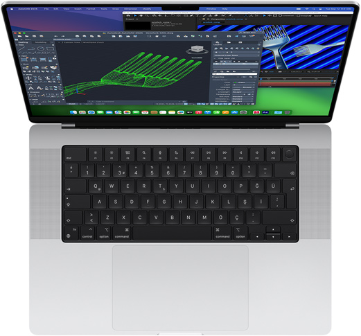 Autodesk AutoCAD ve Adobe After Effects MacBook Pro’da gösteriliyor