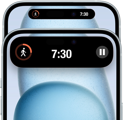 iPhone 15 ekranında görünen Dynamic Island’da Doordash teslimat durumu bilgisi genişletilmiş bir şekilde gösteriliyor