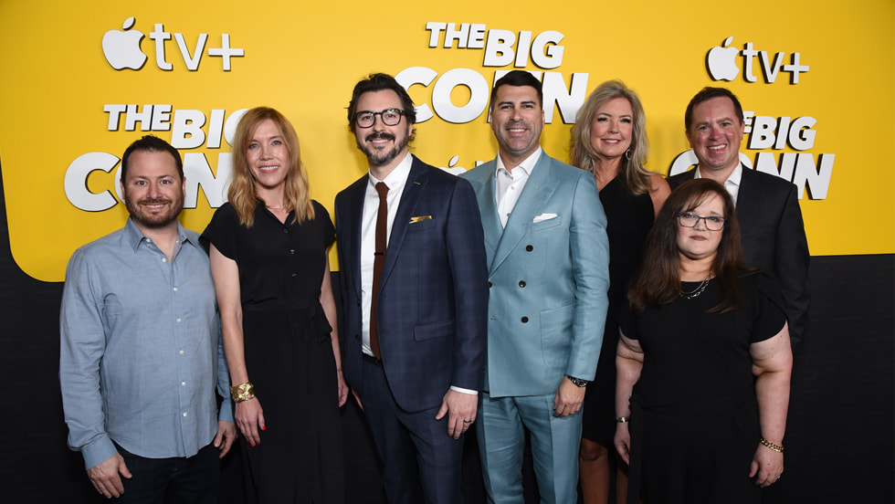 Matt Kaye, Shannon Pence, Brian Lazarte, James Lee Hernandez, Sarah Carver, Jennifer Griffith and Damian Paletta at “The Big Conn” premiere