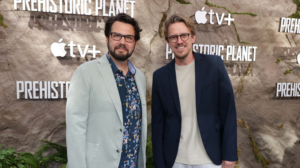 Adam Valdez and Andrew R. Jones at Apple’s “Prehistoric Planet” premiere screening