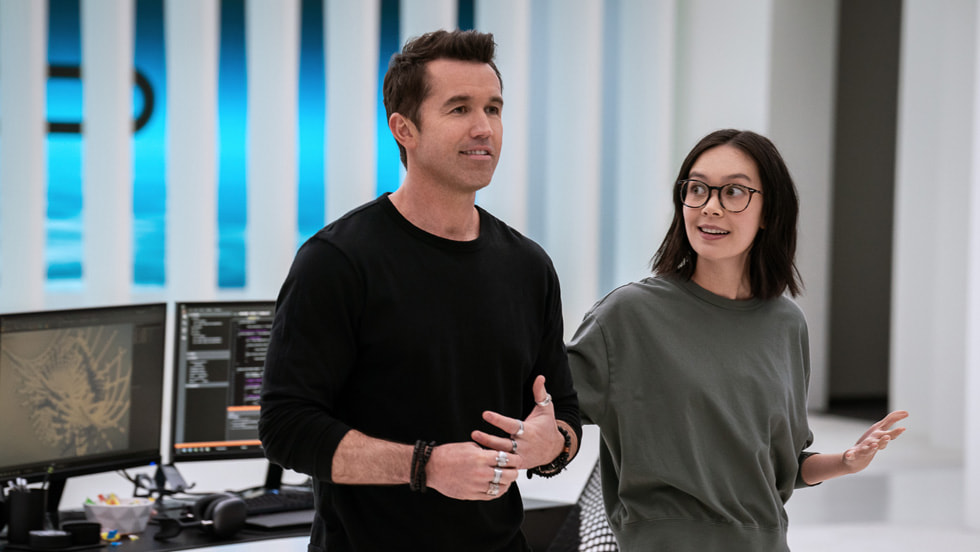 Rob McElhenney and Charlotte Nicdao in “Mythic Quest”