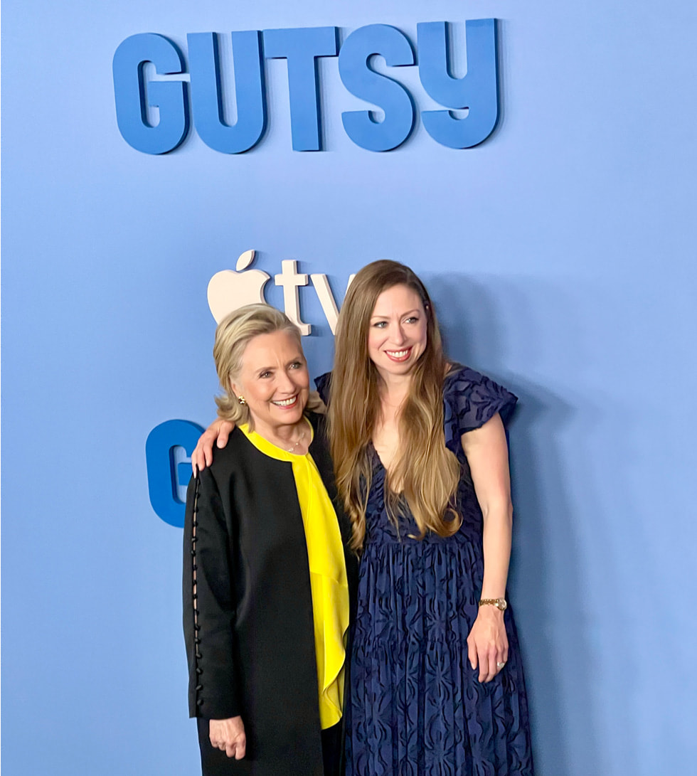 Hillary Clinton and Chelsea Clinton attend Apple’s “Gutsy” premiere at the Times Center Theater. “Gutsy” premieres globally on Apple TV+ on September 9, 2022.