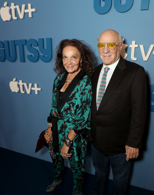 Diane Von Fürstenberg and Barry Diller attend Apple’s “Gutsy” premiere at the Times Center Theater. “Gutsy” premieres globally on Apple TV+ on September 9, 2022.