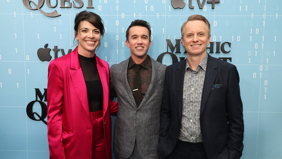 Megan Ganz, Rob McElhenney and David Hornsby at Linwood Dunn Theater