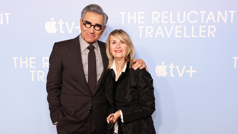 Eugene Levy and Deborah Divine at Everyman Borough Yards in London for “The Reluctant Traveler”