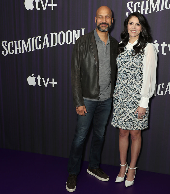 Keegan-Michael Key and Cecily Strong attend the photo call for season two of the Apple TV+ widely acclaimed comedy “Schmigadoon!” at the Park Lane Hotel