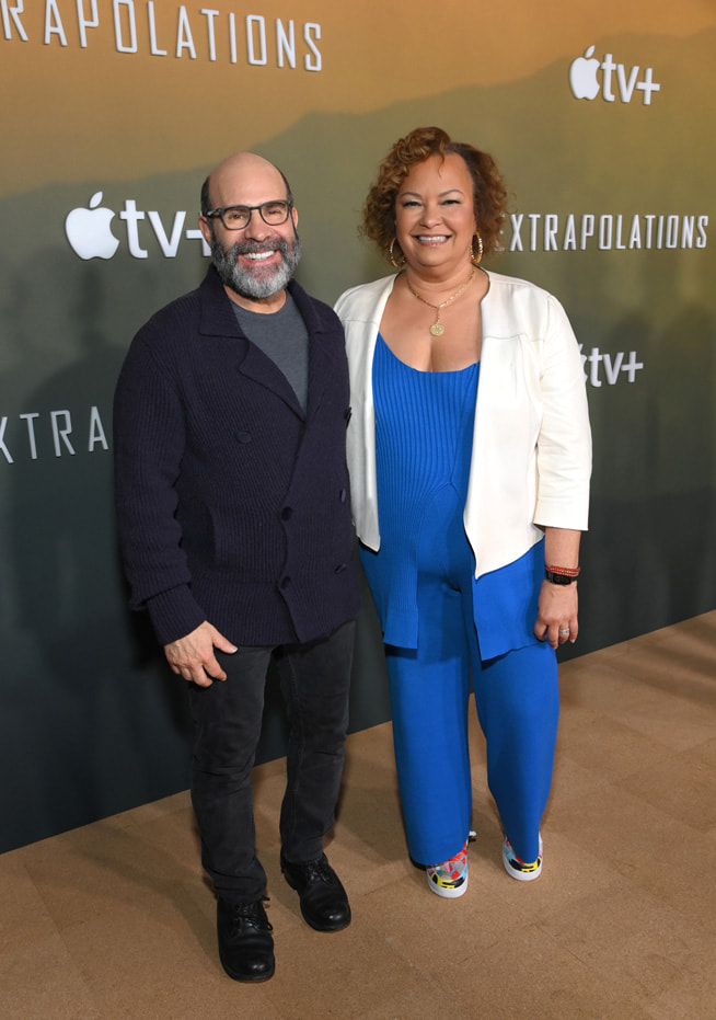 Scott Z. Burns, creator, writer, director and executive producer, and Lisa Jackson, vice president of Environment, Policy and Social Initiatives at Apple, attend the premiere of the Apple TV+ drama “Extrapolations” at the Hammer Museum. “Extrapolations” will make its global debut on Apple TV+ on Friday, March 17, 2023.