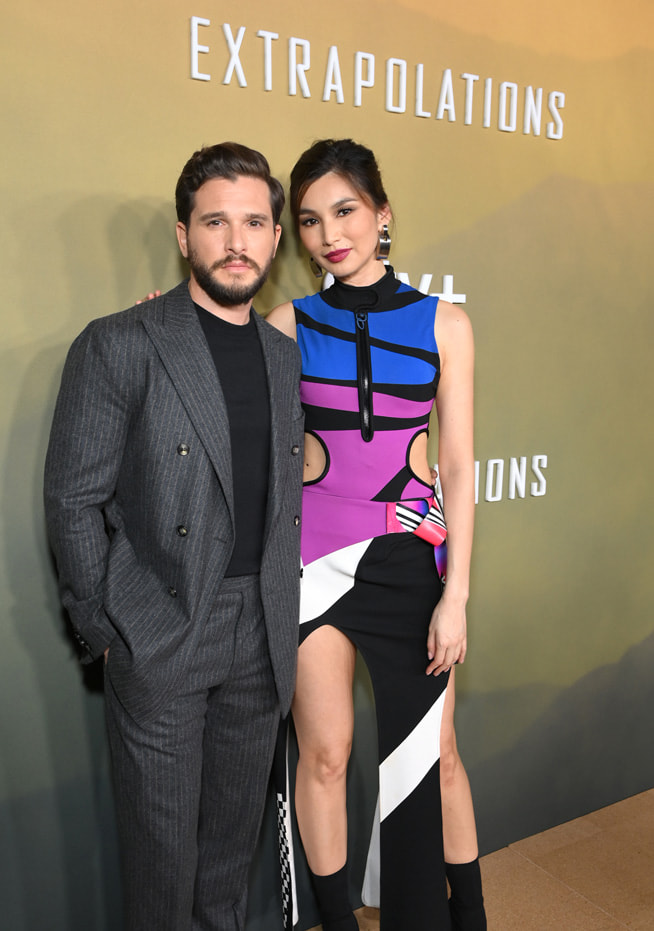 Kit Harington and Gemma Chan attend the premiere of the Apple TV+ drama “Extrapolations” at the Hammer Museum. “Extrapolations” will make its global debut on Apple TV+ on Friday, March 17, 2023.