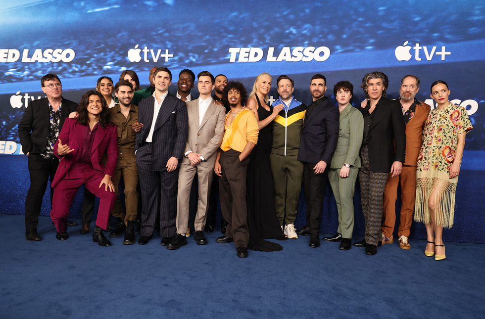 he cast of “Ted Lasso” at the Apple TV+ multiple Emmy Award-winning comedy “Ted Lasso” season three world premiere at the Regency Village Theatre in Los Angeles