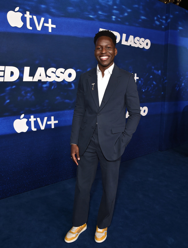 Toheeb Jimoh at the Apple TV+ multiple Emmy Award-winning comedy “Ted Lasso” season three world premiere at the Regency Village Theatre in Los Angeles