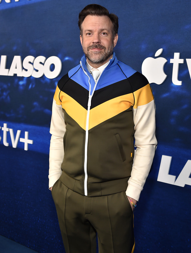 Jason Sudeikis at the Apple TV+ multiple Emmy Award-winning comedy “Ted Lasso” season three world premiere at the Regency Village Theatre in Los Angeles