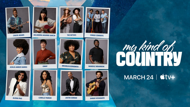 Apple TV+ today revealed 12 innovative artists in “My Kind of Country,” from executive producers Reese Witherspoon and Kacey Musgraves, premiering globally on March 24, 2023. 