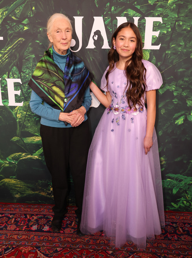 Dr. Jane Goodall and Ava Louise Murchison attend the premiere of the Apple TV+ kids and family series “Jane” at the California Science Center. “Jane” season one debuts globally on Apple TV+ on Friday, April 14, 2023. 