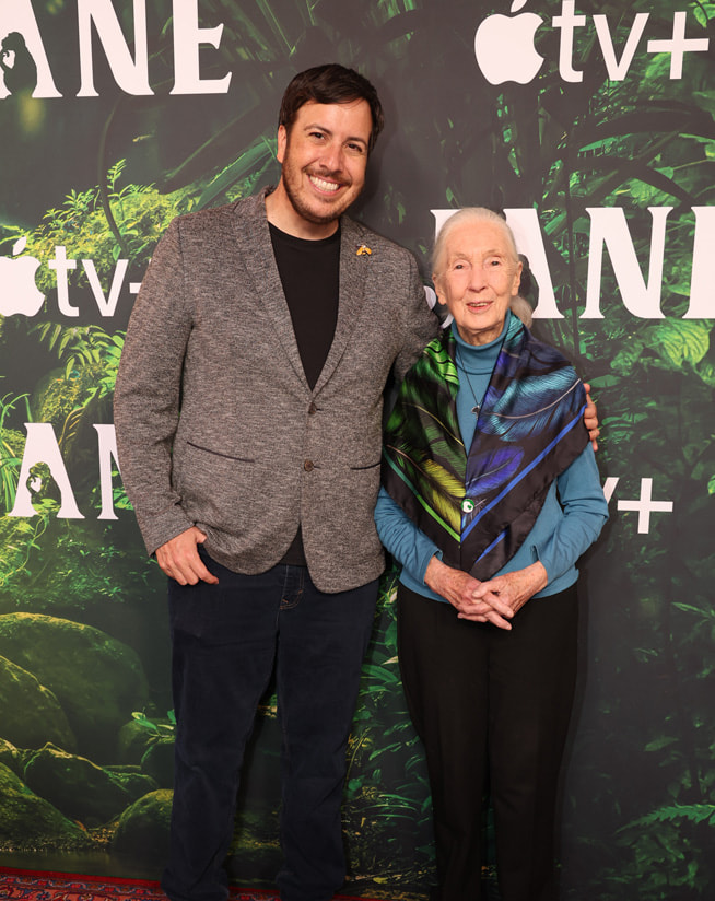J.J. Johnson and Dr. Jane Goodall attend the premiere of the Apple TV+ kids and family series “Jane” at the California Science Center. “Jane” season one debuts globally on Apple TV+ on Friday, April 14, 2023. 
