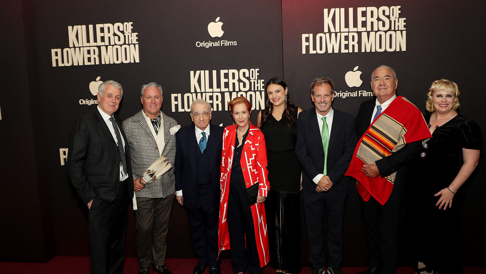 Daniel Lupi, Chad Renfro, Martin Scorsese, Marianne Bower, Justine Conte, Bradley Thomas, Principal Chief Geoffrey Standing Bear and Lisa Frechette at Alice Tully Hall, Lincoln Center.