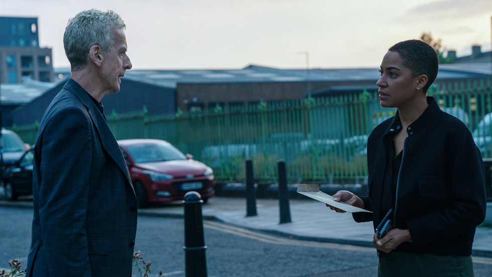 Academy Award winner Peter Capaldi and Cush Jumbo in “Criminal Record,” premiering globally with the first two episodes on Friday, January 12 on Apple TV+.