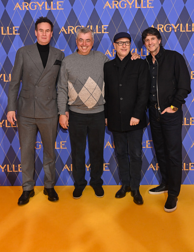 Apple Head of Worldwide Video Zack Van Amburg, Eddy Cue, Matthew Vaughn and Apple Head of Worldwide Video Jamie Erlicht attend the global premiere of the Apple Original Film “Argylle” at Odeon Luxe Leicester Square on January 24, 2024 in London, England.
