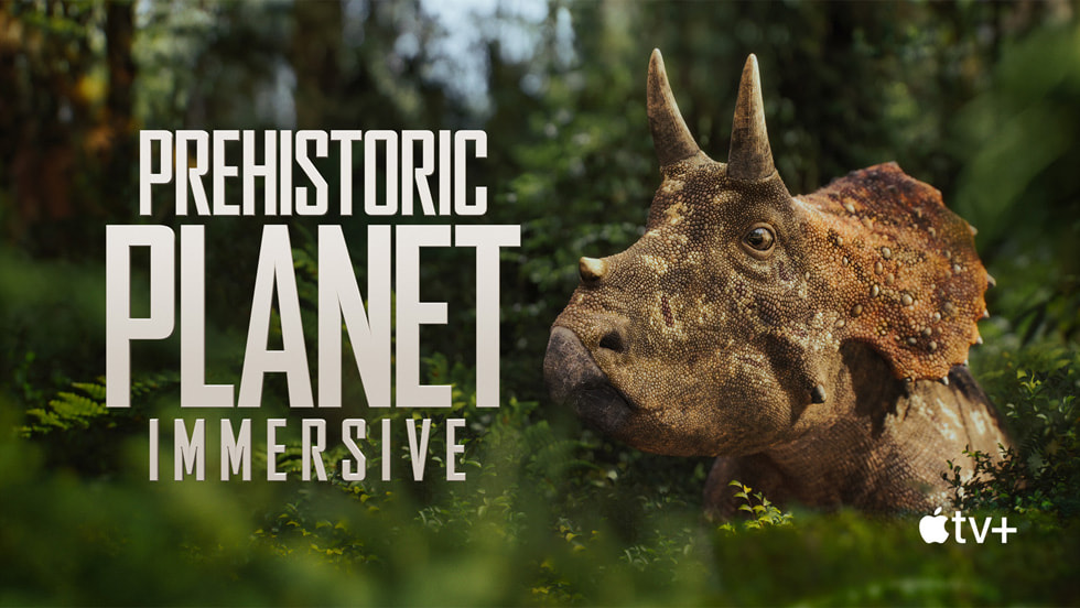 The award-winning “Prehistoric Planet” from Jon Favreau is reimagined with Apple Immersive Video. “Prehistoric Planet Immersive” whisks viewers along a rugged ocean coast where a pterosaur colony settles in for an afternoon nap, which proves to be anything but restful