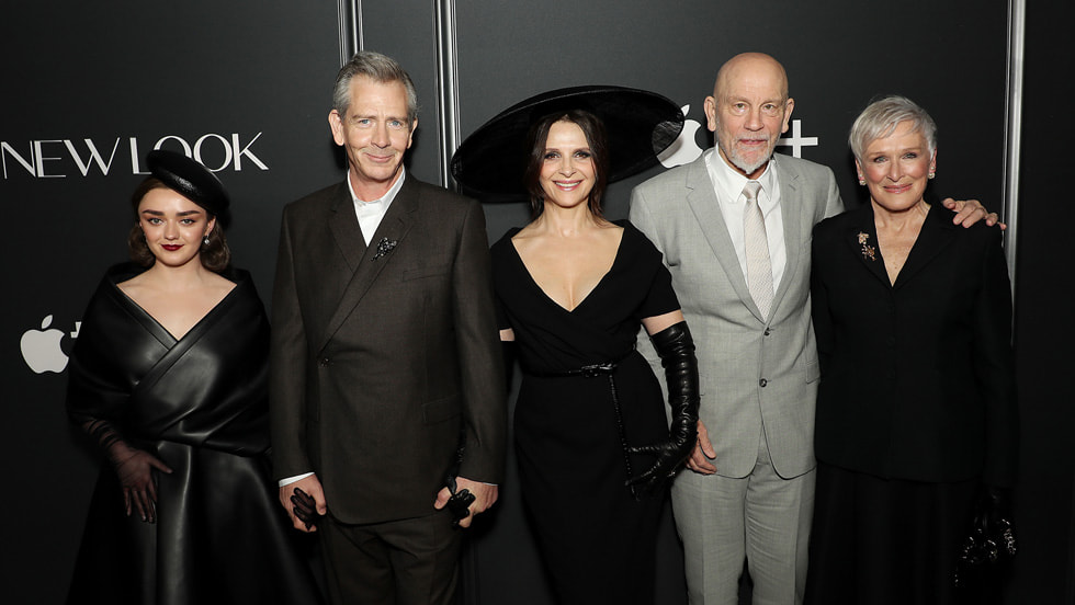 Maisie Williams, Ben Mendelsohn, Juliette Binoche, John Malkovich and Glenn Close attend the premiere of the Apple TV+ thrilling series “The New Look” at Florence Gould Hall. “The New Look” will make its global debut on Apple TV+ on Wednesday, 14 February 2024.